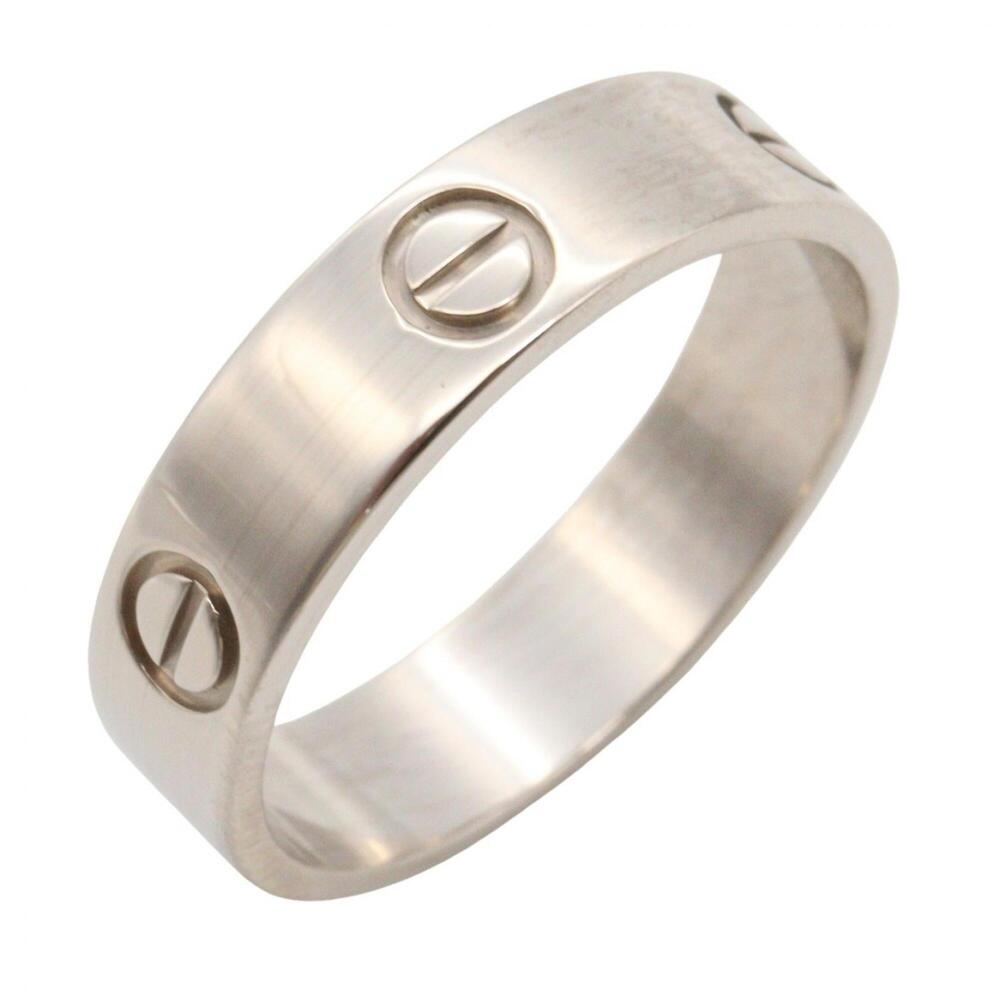 Cartier Love Ring, 18K White Gold (18KWG), Silver Tone, B4084700 (Men's/Women's)